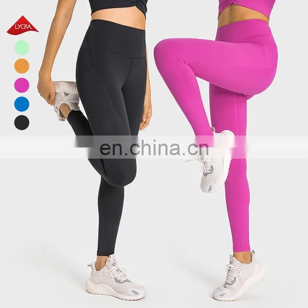 Custom Workout Sport Side Pockets Breathable Leggings Fitness Butt Lifting Sports Sexy Gym High Waist Yoga Leggings For Women photo-3