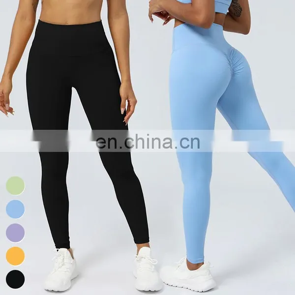 Running Activewear Wholesale Breathable Women Leggings Custom Logo Gym Fitness Pants High Waist Scrunch Butt Yoga Leggings photo-3