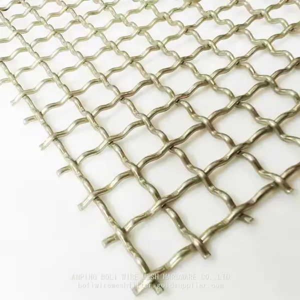 Tela de malha de arame ondulado em aço inoxidável, tela de malha de aço de construção 304 inoxidável. Malha ondulada / malha de arame ondulado ss 304 ss316