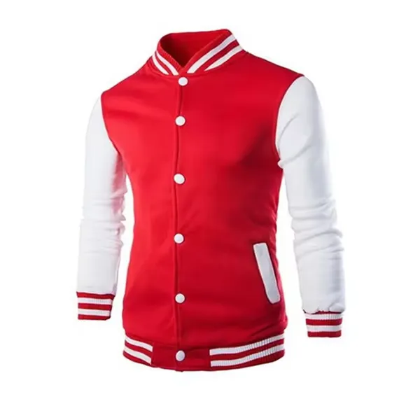 Plus Size Men's Versity College Wholesale Blank Varsity Custom Logo Plain Letterman photo-4