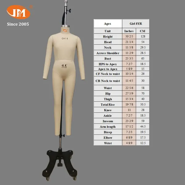 8-year-old Girl Dress Form EU/US Standard Kids Garment Mannequin Junmei Child Full-body Dress Form photo-5
