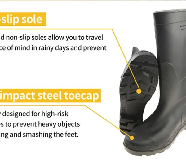 Waterproof PVC Rain Boots for Long Wearing Comfort for Hardware Wholesalers Distributor Supply Program for Agriculture Cleaning and Daily La photo-2