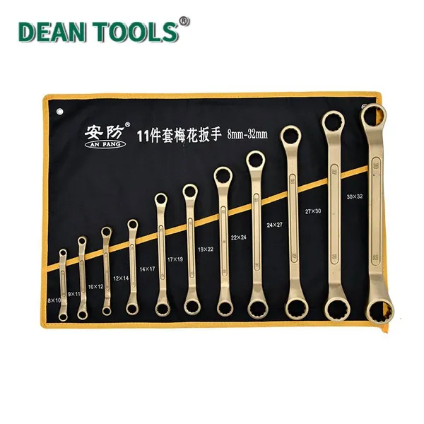 8-Piece Non-Sparking Double Box Offset Wrench Set,Safety Tools Wrench Sets of Different Specifications,Corrosion Resistant, Aluminum Bronze photo-5