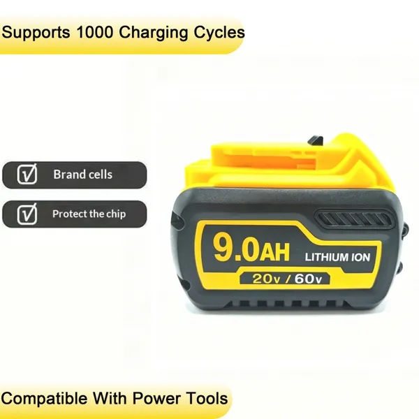 Cordless Impact Hammer Power Drill Driver Tools Replacement 20V 60V Rechargeable Battery DCB612 DCB609 DCB606 DCB206 for DEW