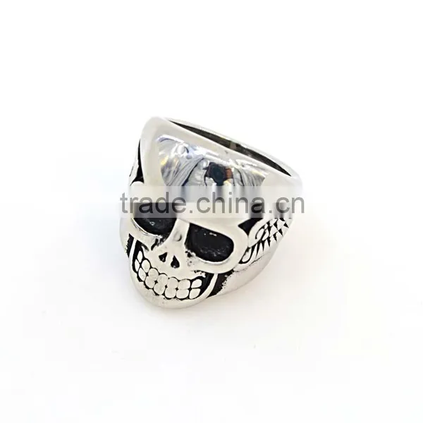 Newest Titanium Silver 316l Stainless Steel Rings for Men Skull Rings photo-2