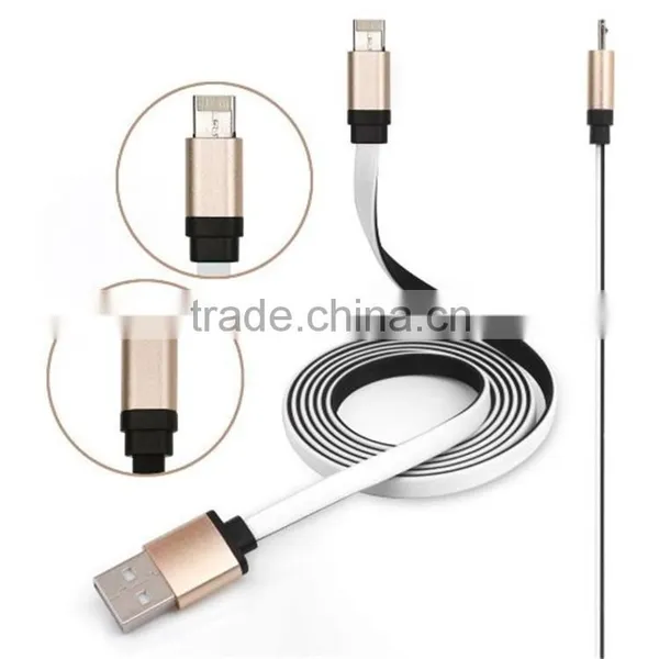 Real 2 in 1 Noodle Data Link Micro USB Charger IOS Cable photo-6