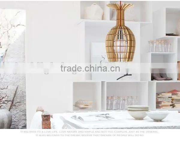 Wooden LED Pendant Light JK-8005B-33 Wooden Restaurant Pendant Lighting E27 Lampholder photo-2