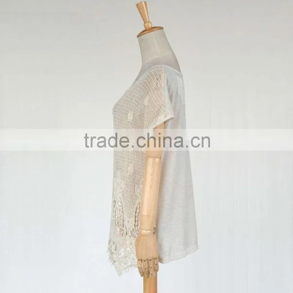 Latest Korean Fashion Elegant Lace Tops Blouses photo-2