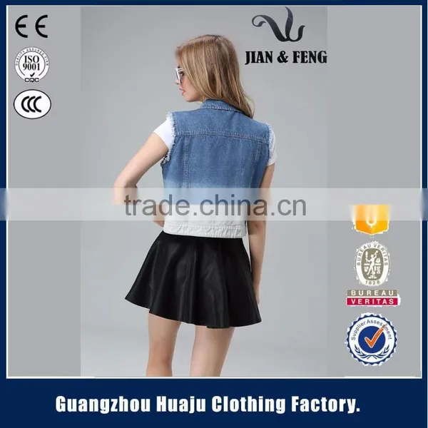 2016 Summer Fashion Hot Sale New Design Girl Denim Vest photo-6