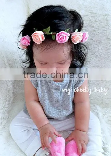 Hot-sales Baby Flower Headband Toddler Summer Flet Flower Headband Kids Flower Elastic Headband Wh-1753 photo-2