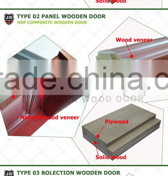 Interior Glass Double Swing Entry Door Design With Cherry Solid Wood photo-3