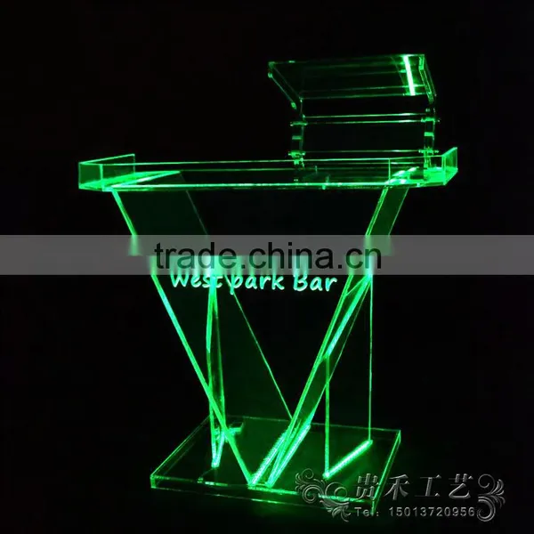 Elegant Cheap Acrylic dj Bar Table Led Light Nightclub dj Table photo-2