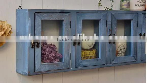 Shabby chic displaying wooden wall shelf