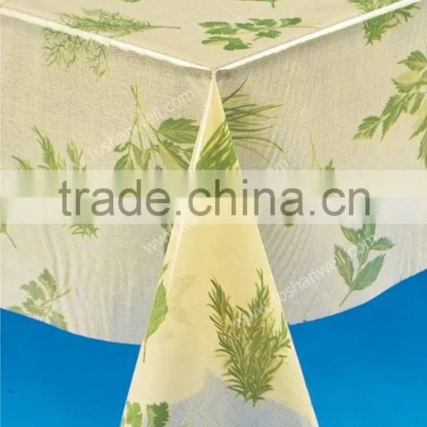 Clear PVC Table Cloth With Printing in Roll , Clear Vinyl Printed , Transparent PVC Table Cloth