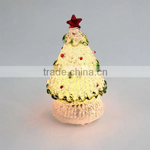 Pink Drawbench Lighted Glass Christmas Tree photo-2