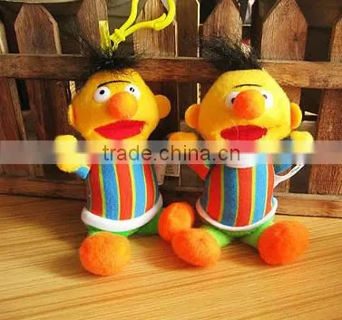 Lusesame Street Bert Plush Doll Ornament Hook Keychain Toy photo-2