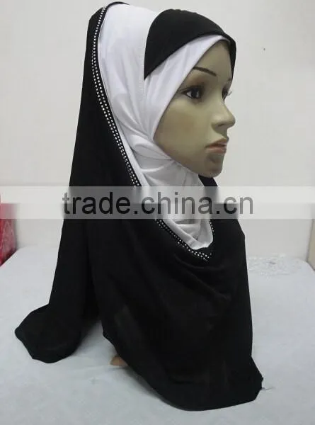 H287 New Style Two Tone Hoody Shawl,fashion Muslim Hijab photo-6