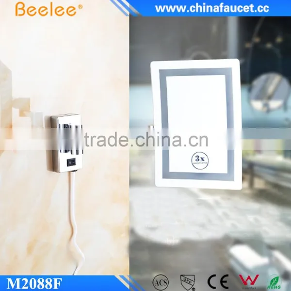 Rectangle Thin Wall Mirror Acrylic Glossy 3X Magnify Led Makeup Mirror photo-2