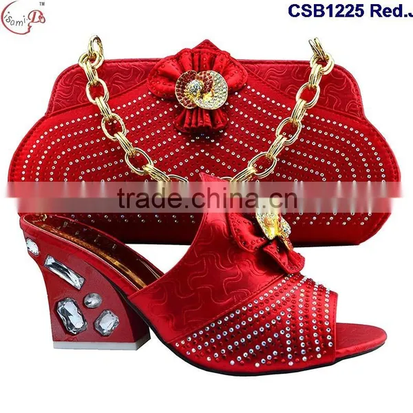 CSB1225 Chowleedee Fasion Latest Fashion Woman Italy Style High Heel Sandal Shoes With Matching Bag photo-4