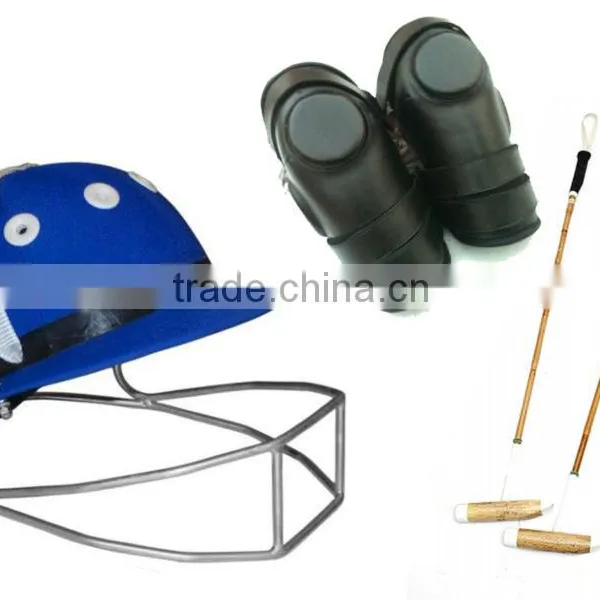 Polo Helmet/ 2 Polo Root Cane Mallet/Polo Knee Guard/Polo Knee Pad