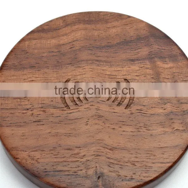 Bamboo Wood Qi Wireless Charger Mini Qi Charging Pad for Smartphones photo-2