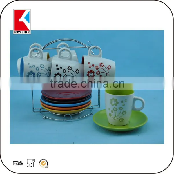 Best Selling Items 3oz Promotional Tea Cups White Espresso Ceramic Cup and Saucer photo-3