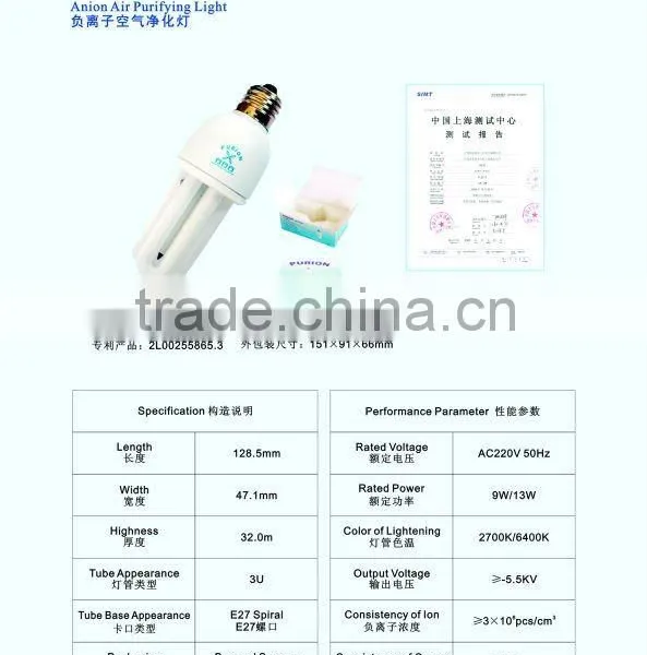 Anion Air Purifying Energy Saving Lamp
