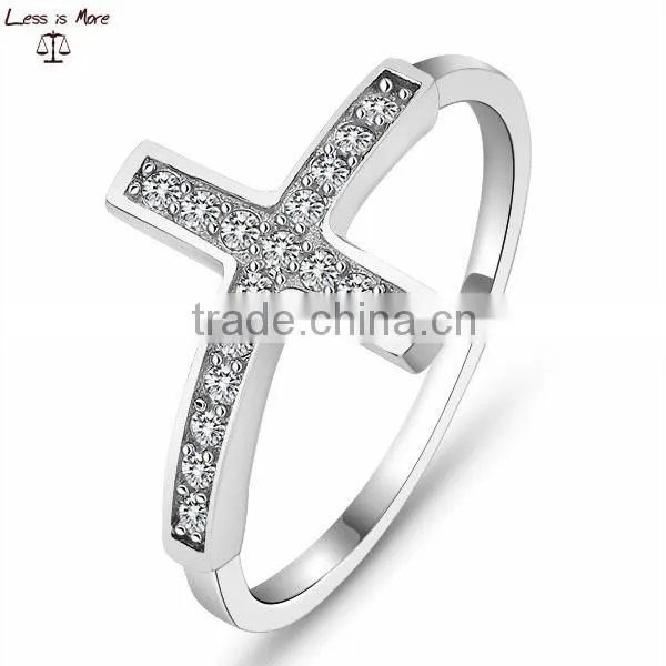 925s Sterling Silver cz Cross Ring Design