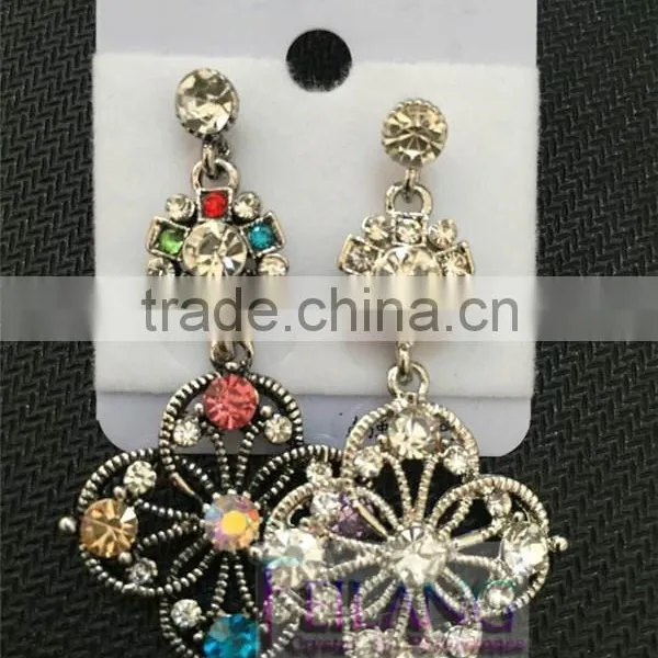 Fresh And Stylish Flower Long Diamond Earrings Drop Earrings photo-3