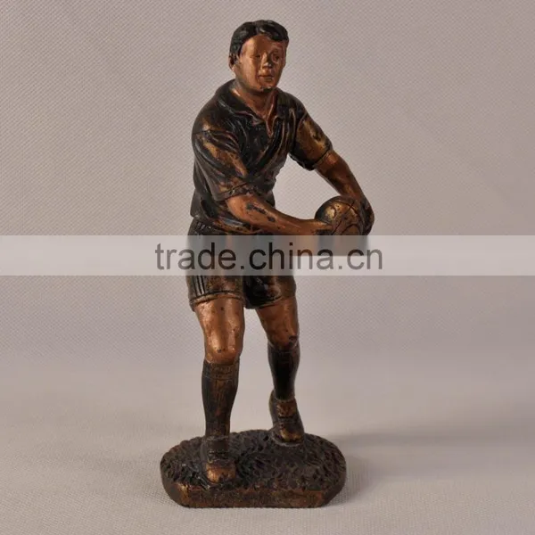Sports Man Rugby Resin Statue