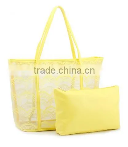 PVC Beach Lash Package Tote Shoulder Bag With Interior Pocket photo-2