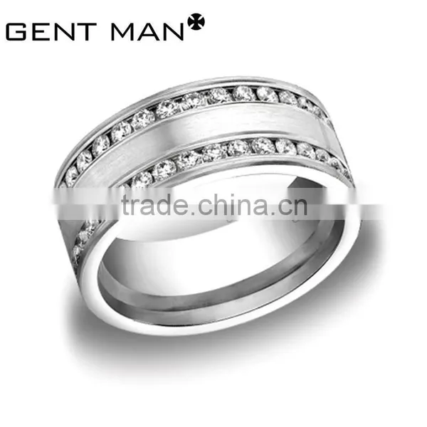 Popular CZ Rings 316L Stainless Steel Engagement Ring Titanium Trendy Ring photo-5
