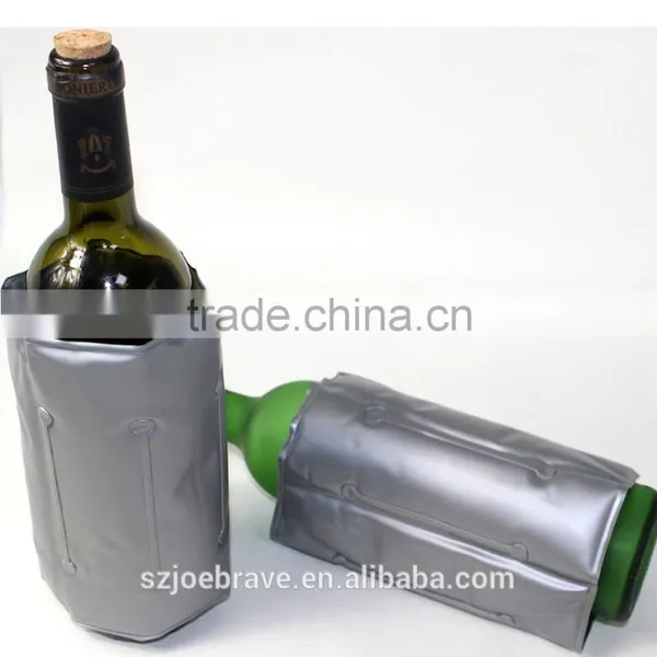 Outdoor/ Indoor PVC Wine Bottle/ Beer/ Champagne/ Berverage Cooler Bag Reusable Gel Chilling Bag photo-6