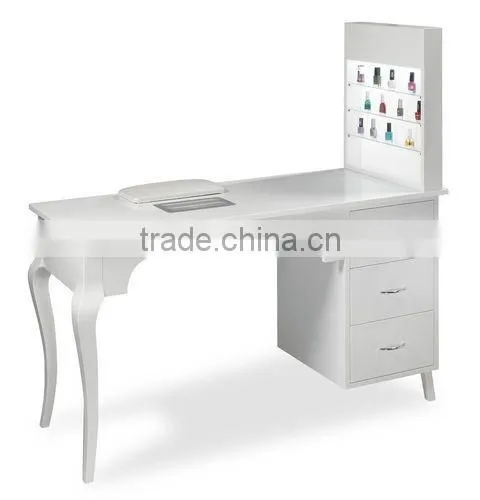 Elegant Nail Manicure Tables With Nail Draft Fan and Nail Pollish Rack for Sale