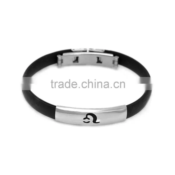 Wholesale New Arrival Stainless Steel Black Silicone Bangles With Clasp photo-6