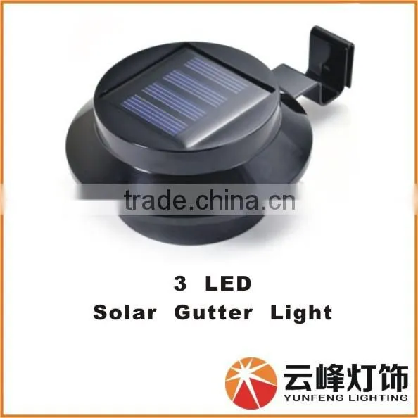 Hight LUMEN 3LED Black Solar Gutter Light
