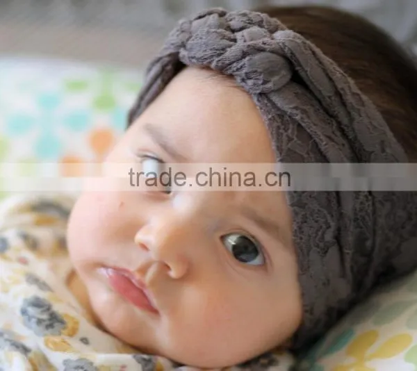 Wholesale 2016 New Knitting Cross Lace Headbands For Baby Girls / OEM Wholesale Kids or Women Elastic Wide Lace Headband photo-5