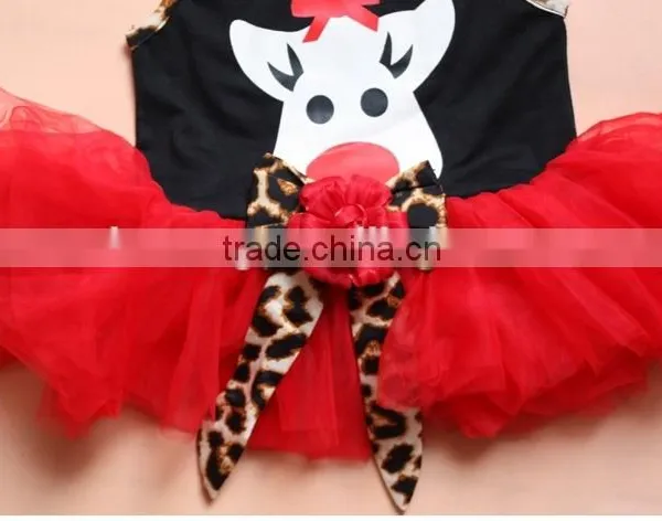 2015 Party Dress 2 Pcs Leopard Pants Fashion Newborn Christmas Baby Girl Outfit photo-4