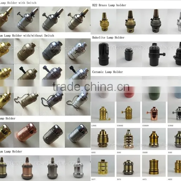 Retro Vintage Edison E26 E27 Screw Brass Holder Lamp Bulb Holder Pendant Lighting Socket photo-6