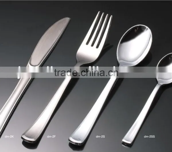 Disposable White Plastic ps Silver,silver Coated Plastic Cutlery,plastic Silver Cutlery,disposable Plastic Cutlery