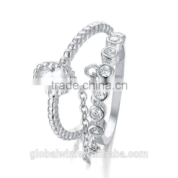 Wholesale Jewellery Engagement And Wedding 925 Set Silver Women Ring Jewelry photo-2
