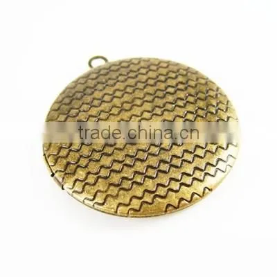 32MM Round Photo Locket,vintage Brass Bronze Lockets,DIY Setting Locket,engraved Locket 1111025 photo-2