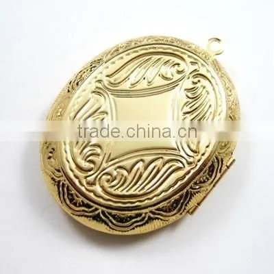 30x40mm Gold Plated Brass Oval Big Bezel Tray Setting Photo Locket Pendant Charm DIY Supplies 1126005 photo-4