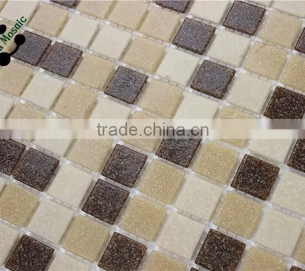SMH19 Cheap Glass Mosaic Yellow Vitreous Design Tiles Interior Glass Mosaic photo-4