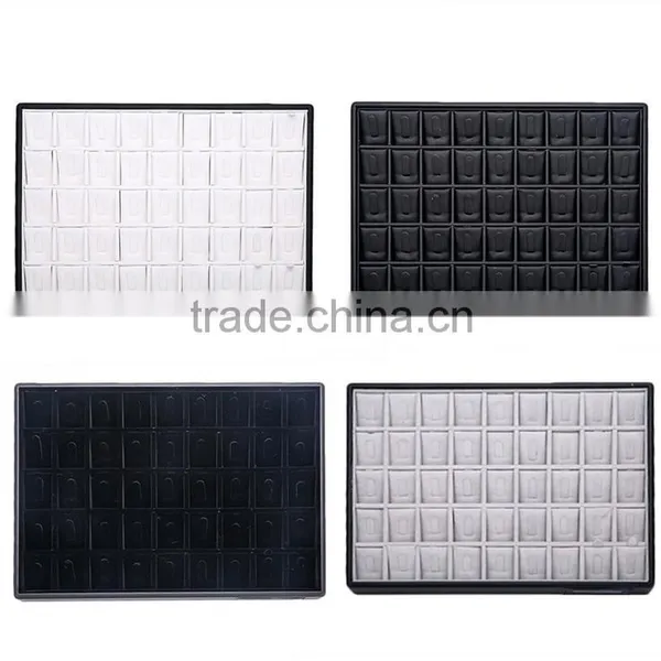 Chinese Factories Wholesale Custom Luxurious Leather 45 Slot Ring Box, Black Beautiful Display Box photo-2