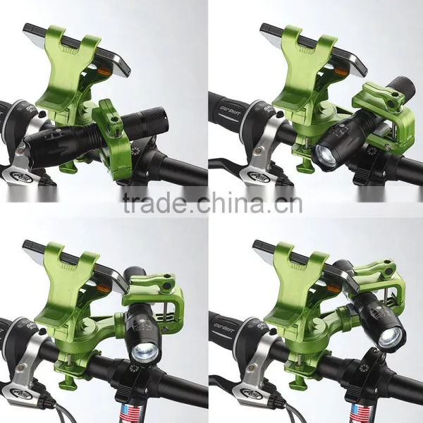 360 Degree Rotation 2 In1 Universal Motorcycle Bike Mount Holder For Mobile Phones And LED Flashlight photo-5