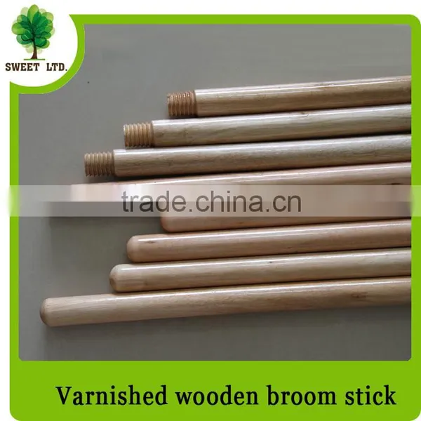 Varnished Mop Handle / Wood Broom Stick / Straight Wooden Broom and Mop Stick
