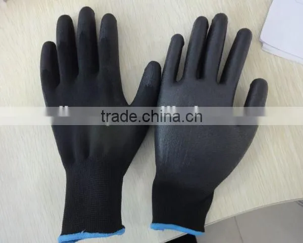 White and Black Polyurethene Dipped Work Gloves photo-2