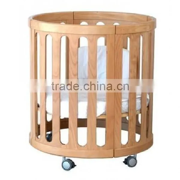 Fashion Model 5 in 1 Wooden Round Baby Cot Baby Crib photo-2