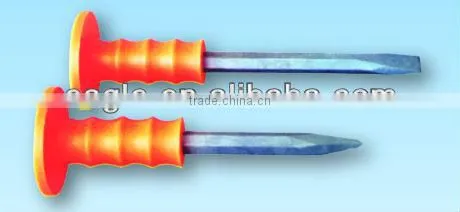 Cold chisel with rubber holder